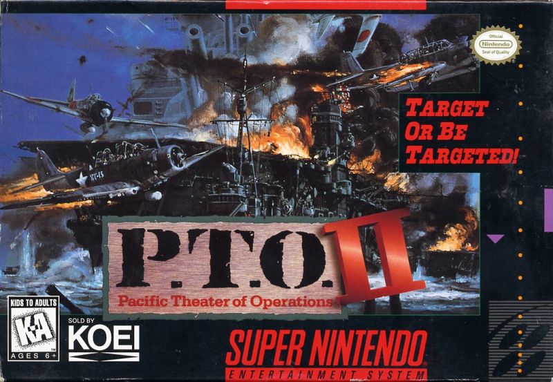 P.T.O. II box art for Super Nintendo